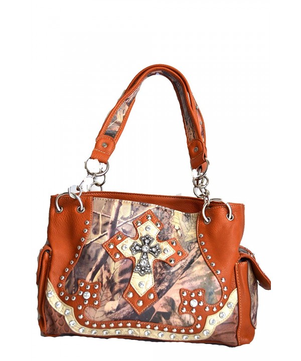 western mossy rhinestone satchel handbag