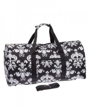 Damask Print Luggage Duffle Black