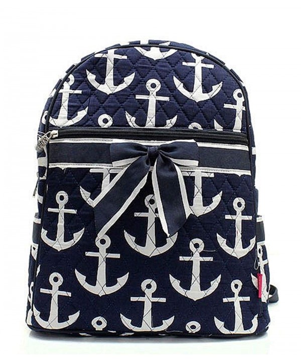 Nautical Anchor Quilted Backpack Handbag