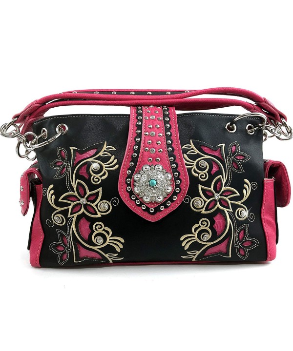 Justin West Rhinestone Embroidery Handbag