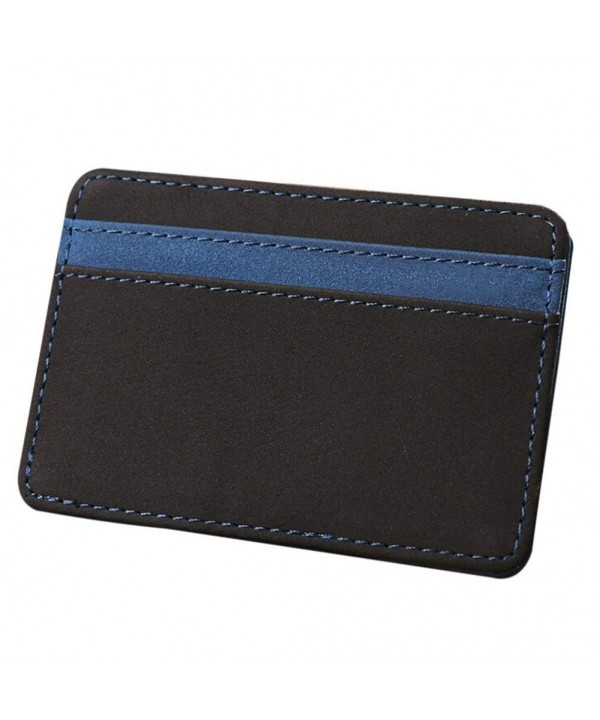 Men Money Clip With Elastic Band ID Credit Card Bifold Slim Wallet Holder Purse - Blue - C2187WU7AD5