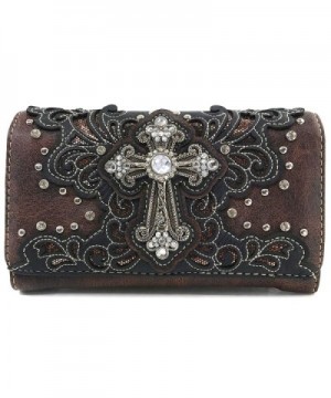 Justin West Rhinestone Floral Messenger