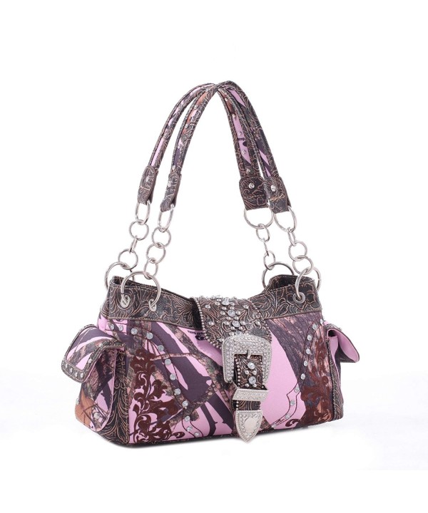 Western Rhinestone Studded Satchel Handbag