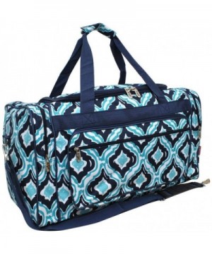 Quatrefoil Print Canvas Shoulder Duffle