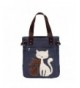 YZSKY Canvas Handbag Cartoon Blue