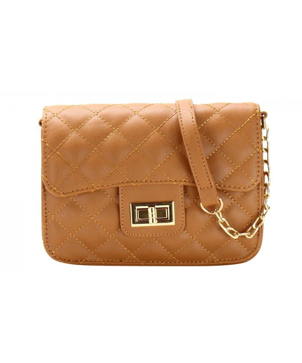 Fashion Quilted Crossbody Women BROWN