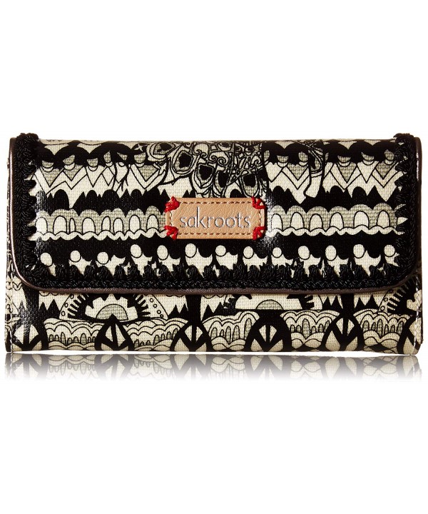 Sakroots Womens Trifold Wallet Black