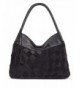 Womens Braided Leather Handbag Black