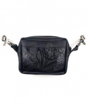 Genuine Leather Floral Tooled Purse