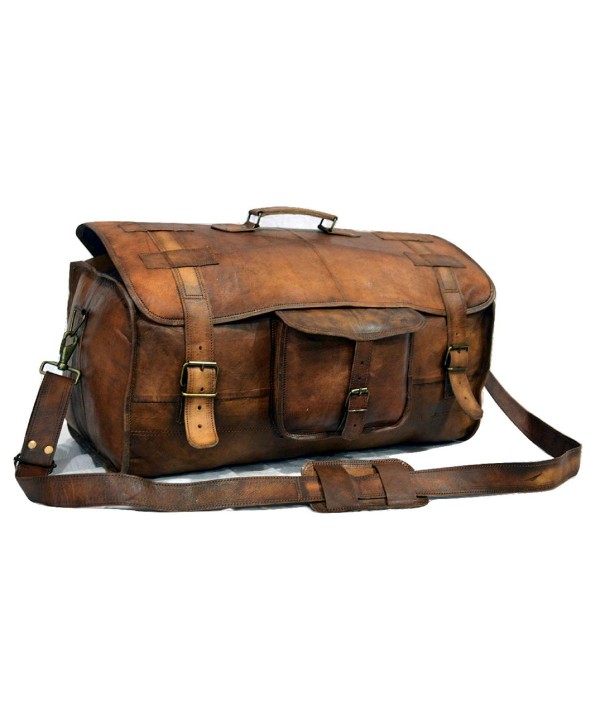 Leather Duffel Travel Gym Overnight Weekend Leather Bag Sports Cabin ...