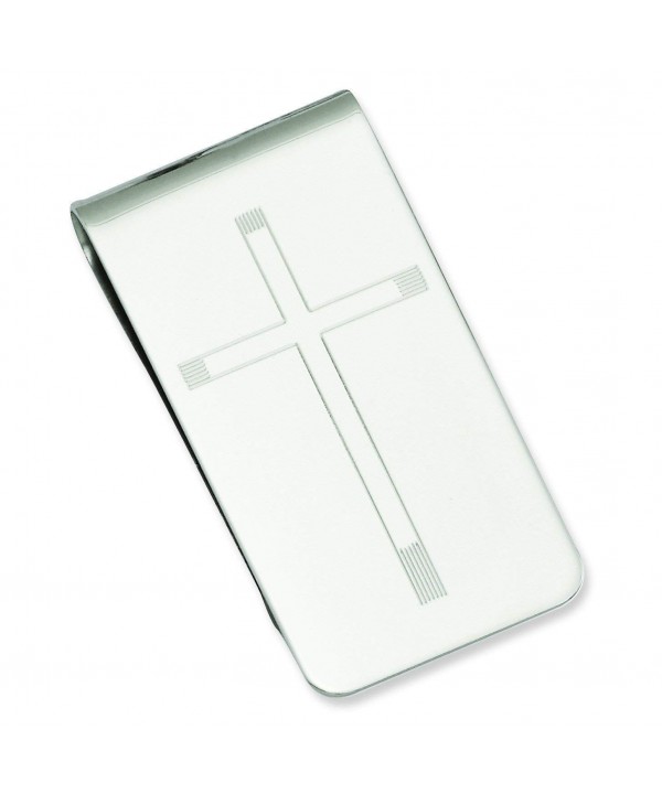 Shop4Silver Rhodium Plated Cross Engravable Money