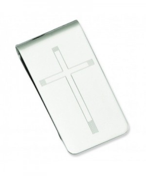 Shop4Silver Rhodium Plated Cross Engravable Money