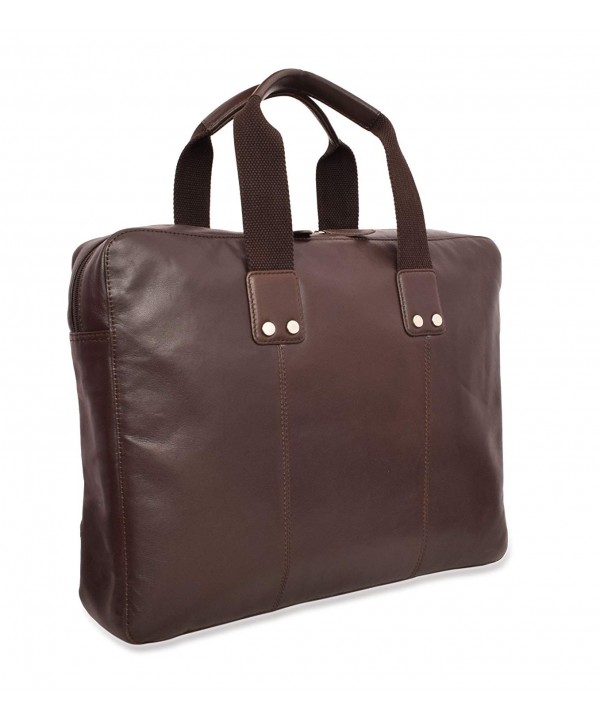 V an Leather Formal Briefcase Espresso