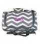 Monogrammed Gray Chevron Mini Duffle