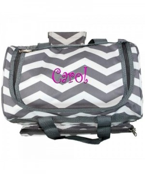 Monogrammed Gray Chevron Mini Duffle