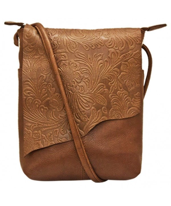 ili Leather Embossed Crossbody Handbag