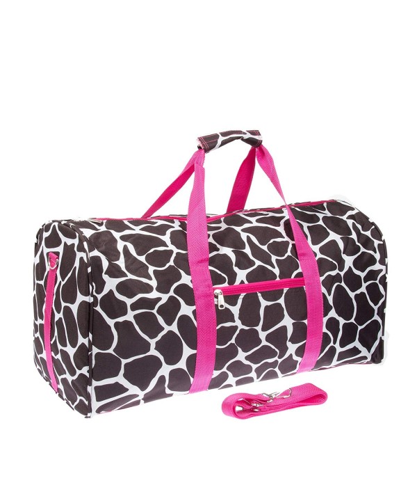 Giraffe Print Luggage Duffle Black