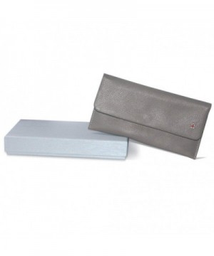 Leather Wallet Elegant Organizer - Vegan Leather Wallet Gray - C418ELIU2E7