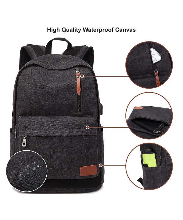 Backpack Waterproof Charging Lightweight Anti theft - Black - CH188SDIEMW