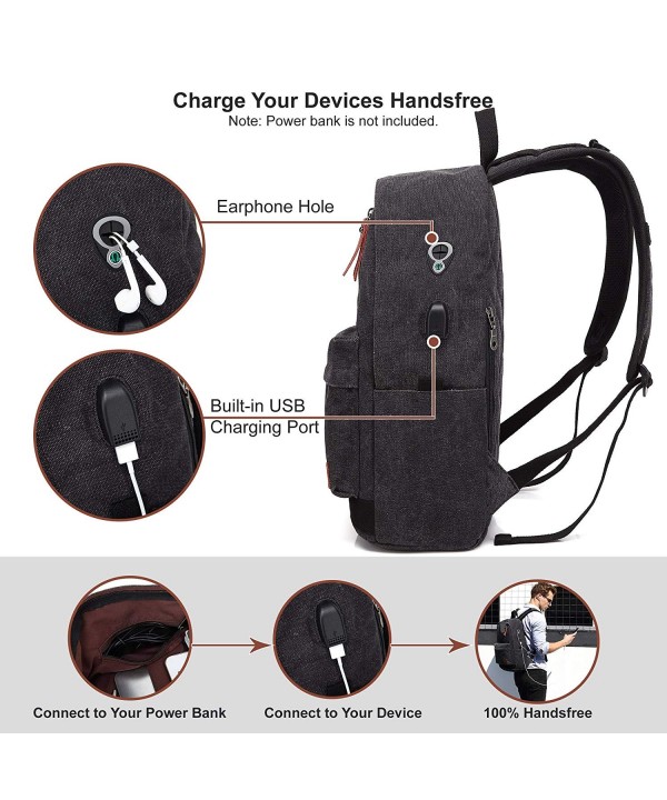 Backpack Waterproof Charging Lightweight Anti theft - Black - CH188SDIEMW