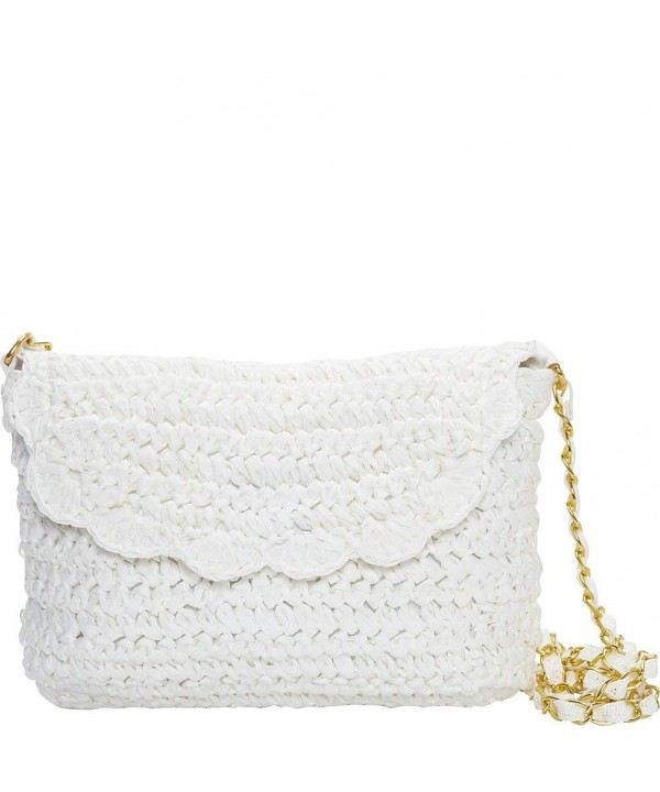 Magid Crochet Chain Crossbody White