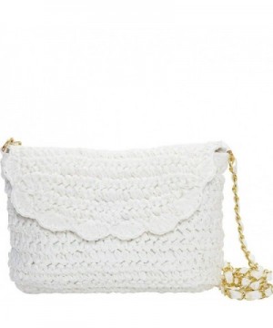 Magid Crochet Chain Crossbody White