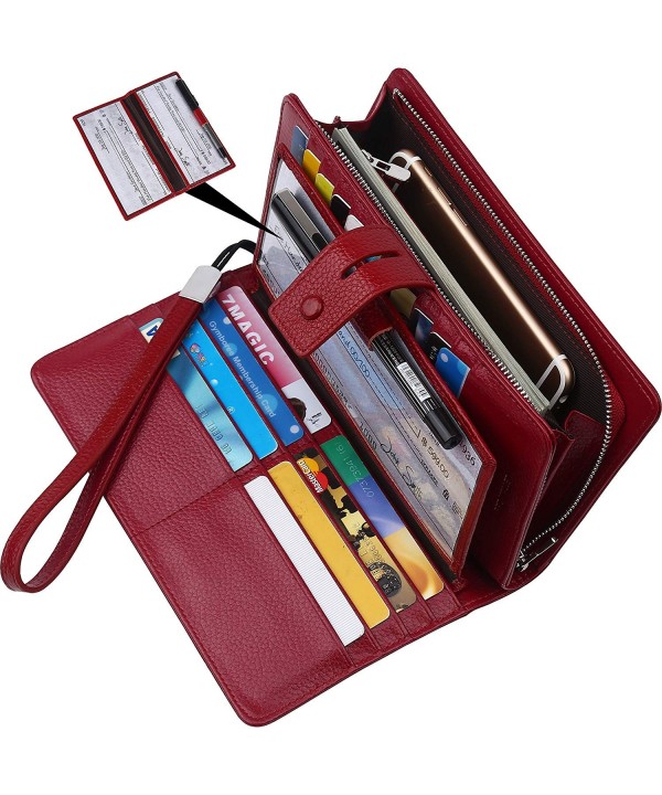 women RFID Blocking Leather checkbook organizer