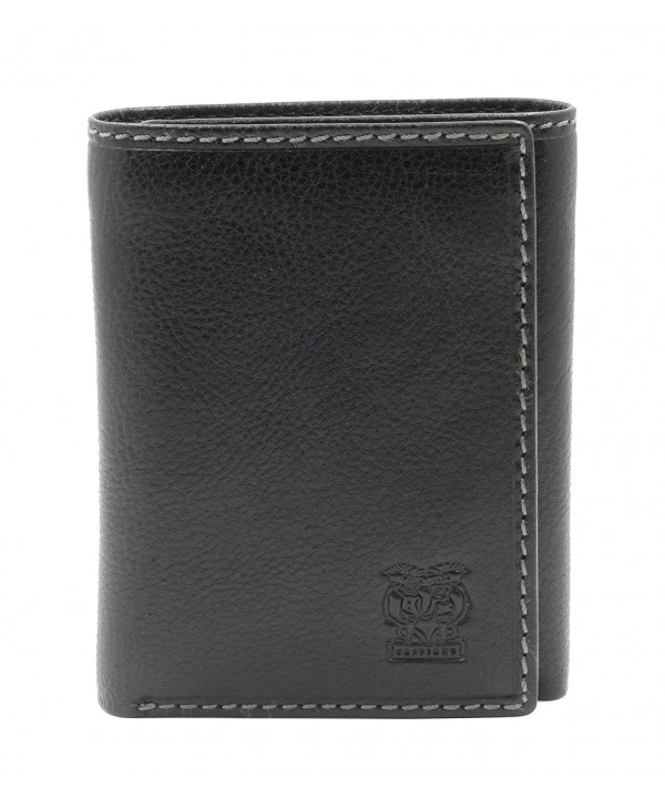 Men's Black Quality Genuine Leather Wallet with Removable ID Part ...