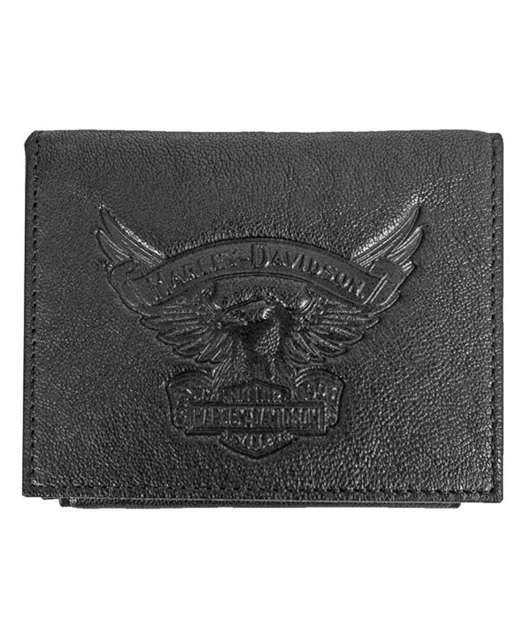 Harley Davidson Emboss Leather Bifold EE9035L BLK