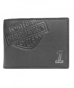 Harley Davidson Embossed Shield Wallet CR2375L BLACK