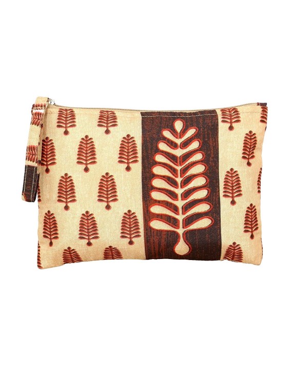 Ethnic Leaf Print Faux Pouch