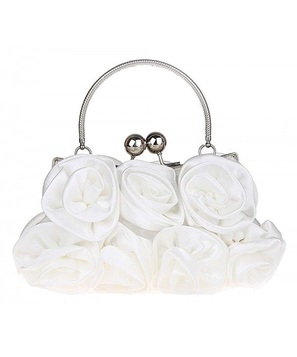 Womens Evening Bag Satin Roses