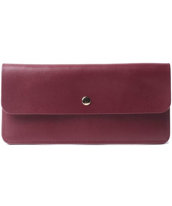 Borgasets Womens Envelope Leather Wallet