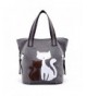 Womens Cat Canvas Shoulder Bag
