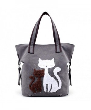 Womens Cat Canvas Shoulder Bag