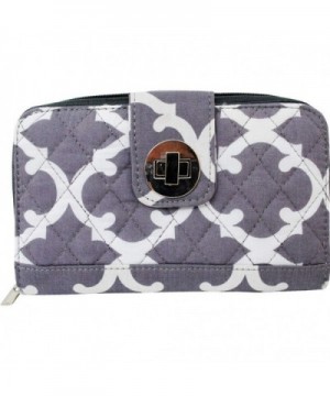 Geometric Clover Pattern Quilted Wallet