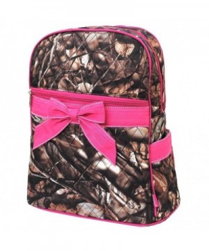 Quilted Natural Camo Backpack Hotpink