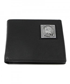 Howling Wolf Leather Bi fold Wallet