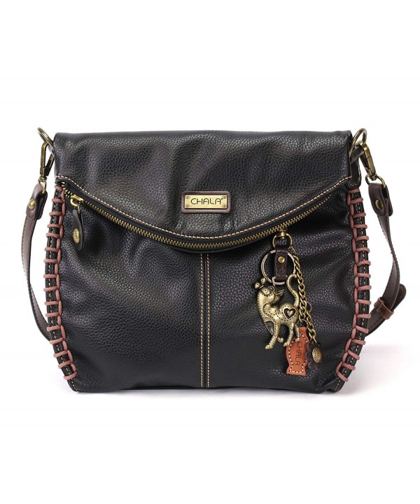 Charming Black Crossbody Bag With Flap Top and Zipper or Shoulder Handbag - Slim Cat - CW18GTZYGIK