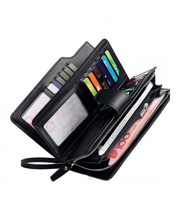 Womens Wallets Leather Wristlet Organizer