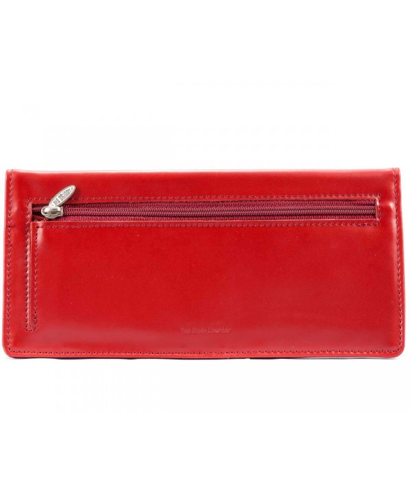 Women's Executive Leather Bi-Fold Checkbook Slim Wallet- Holds Up to 40 ...