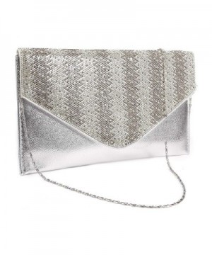 Womens Diamante Envelope Evening Handbag